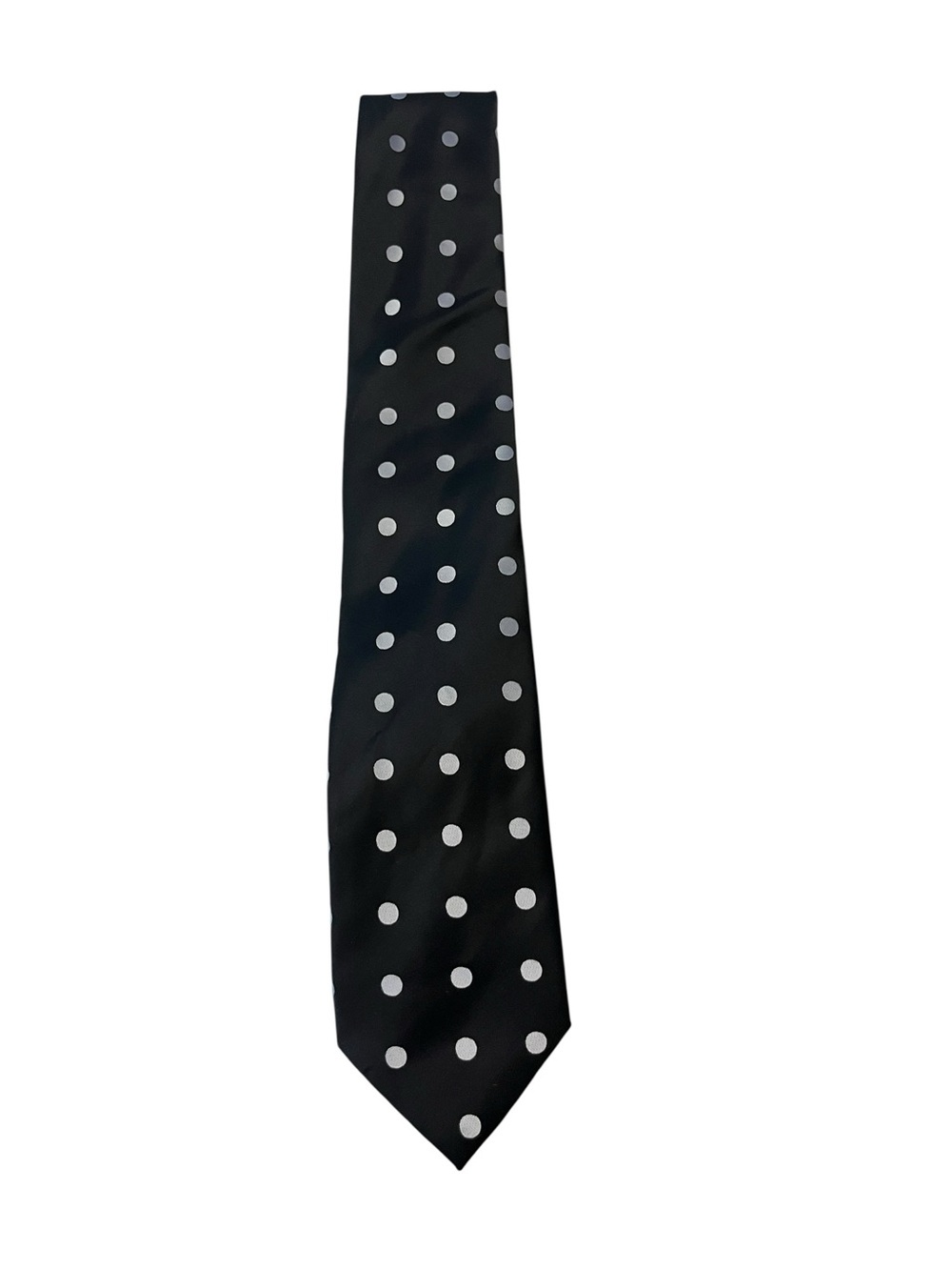 DMITRY Men's Black Polka Dot Patterned Italian Silk Tie Classic Formal Accessory